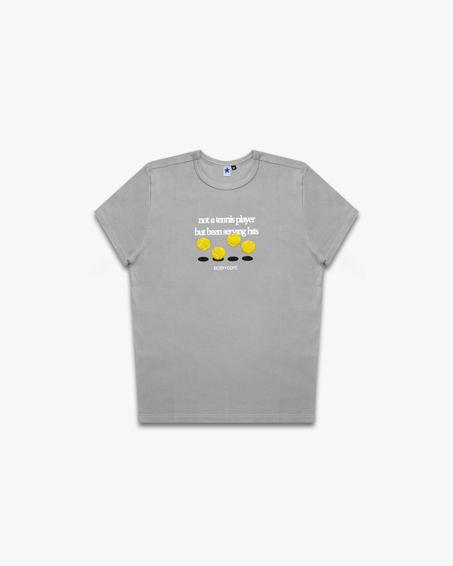 NOT A TENNIS PLAYER - BABY TEE CINZA