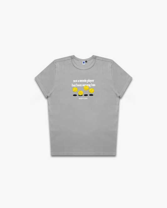 NOT A TENNIS PLAYER - BABY TEE CINZA