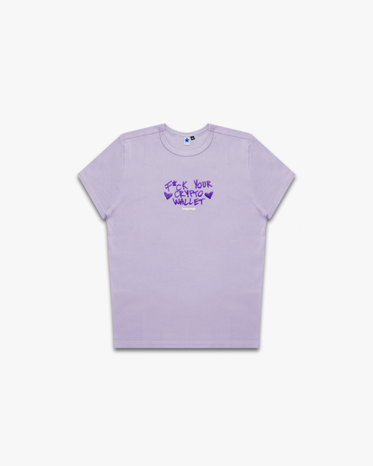F*CK CRYPTO - BABY TEE LILÁS