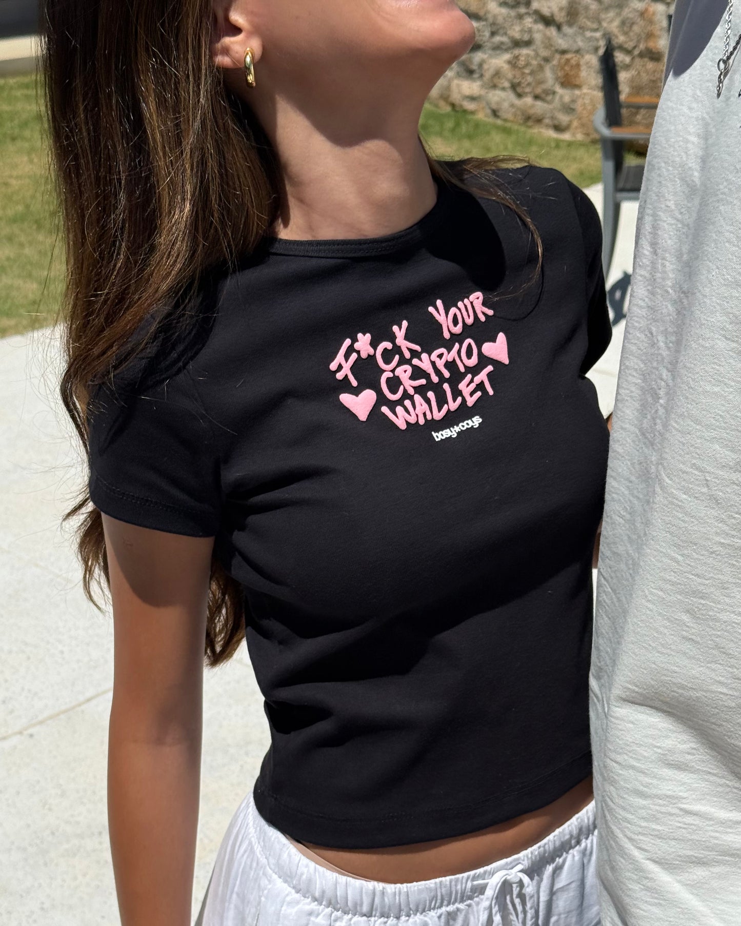 F*CK CRYPTO - BABY TEE PRETA